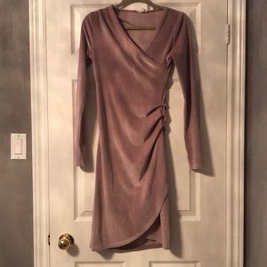 Aritzia Wilfred Free Blush Pink Velvet Dress